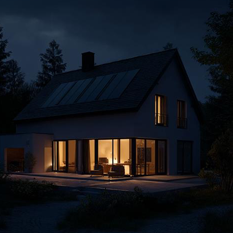 Ett hus med batteribackup