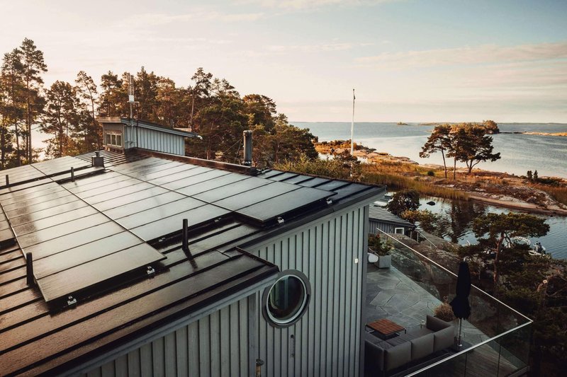 Solceller på skärgårdshus