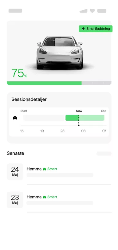 Car charger app screen